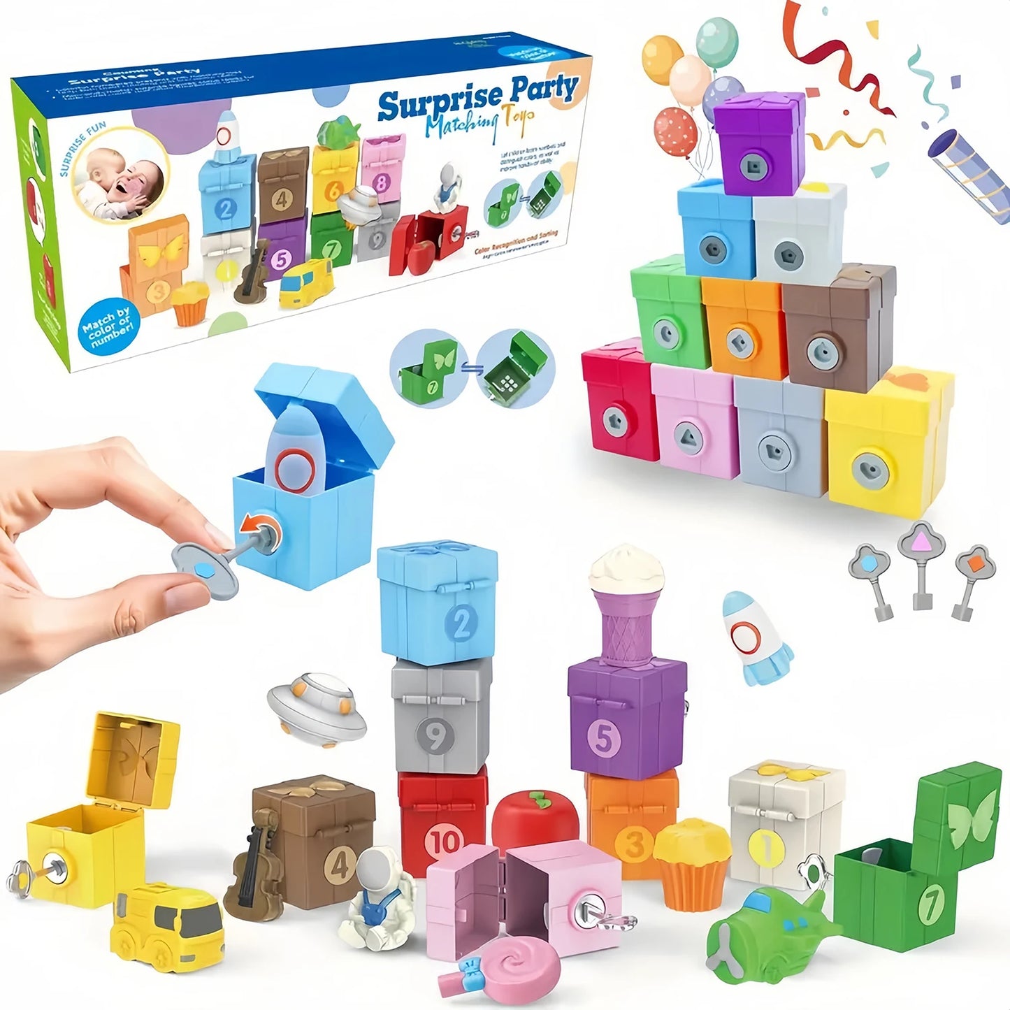 TurnNFind™ l Lock & Key Farm Train l Montessori Toy