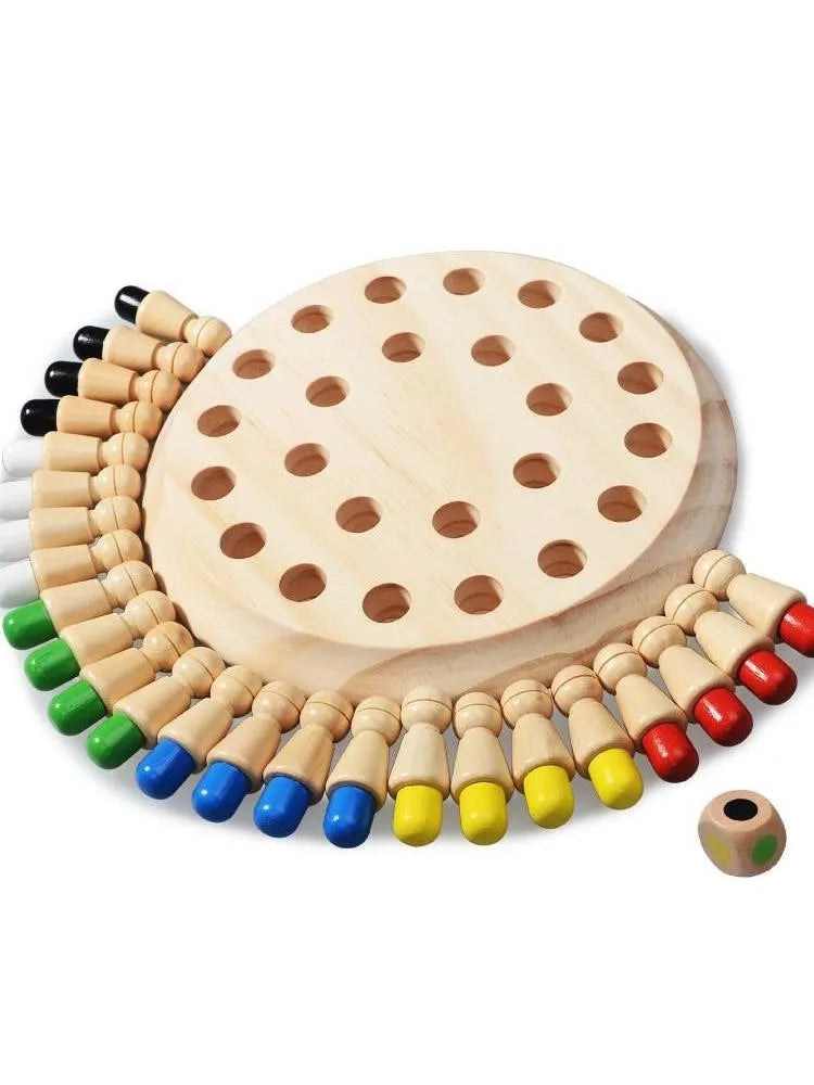 RecallPeg™ l Wooden Memory Chess Game