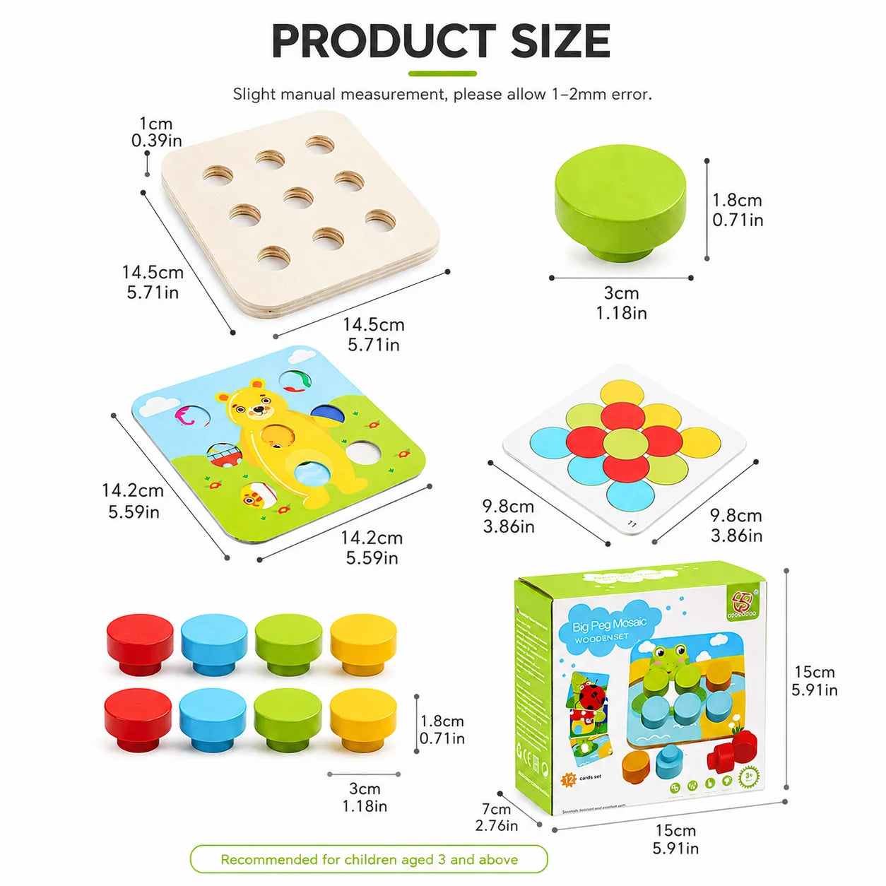 PegMatch™ l Wooden Peg Mosaic Set