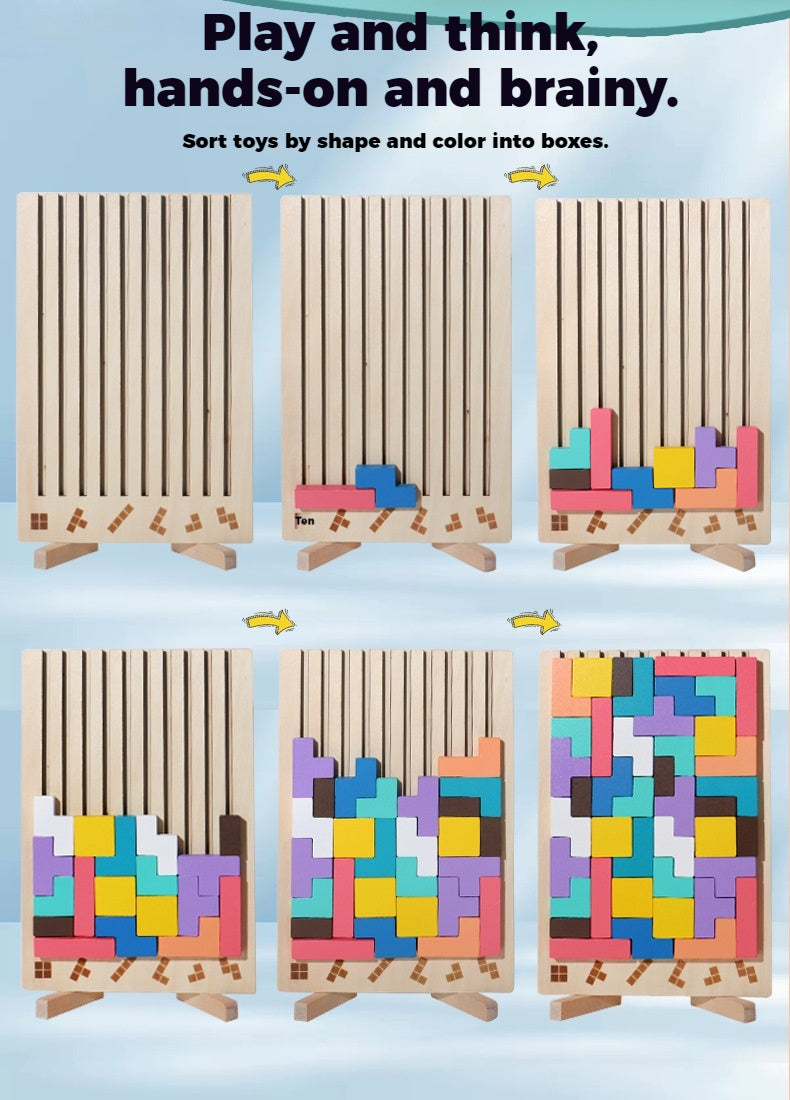 TetraSlot™ l 3D Wooden Tetris Puzzle