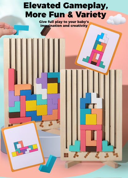 TetraSlot™ l 3D Wooden Tetris Puzzle