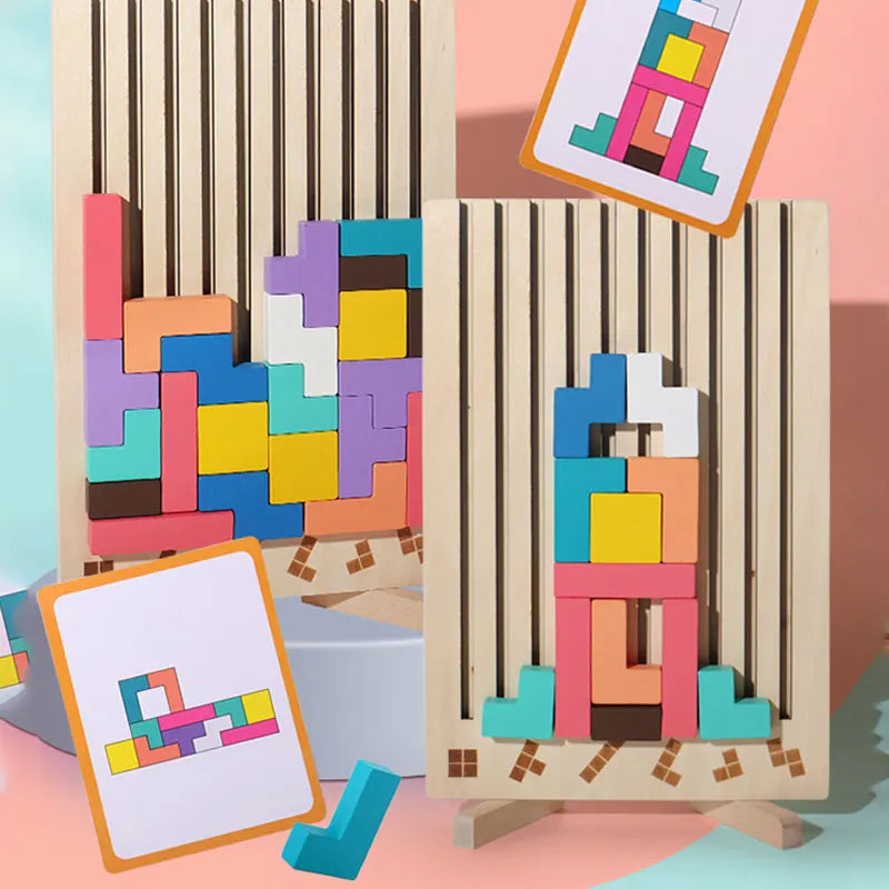 TetraSlot™ l 3D Wooden Tetris Puzzle