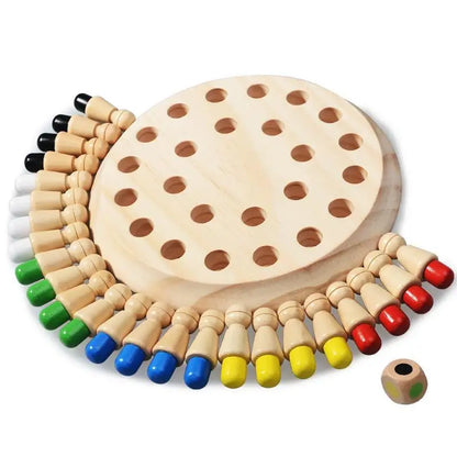 RecallPeg™ l Wooden Memory Chess Game