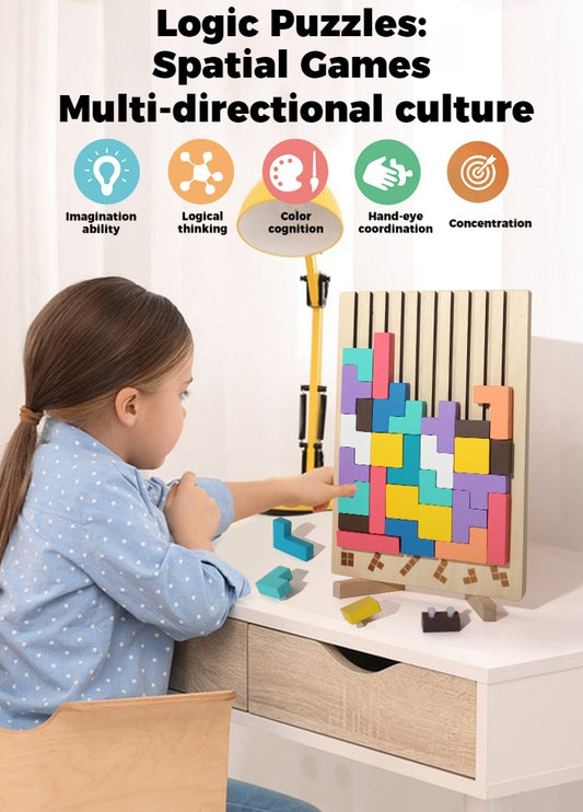 TetraSlot™ l 3D Wooden Tetris Puzzle