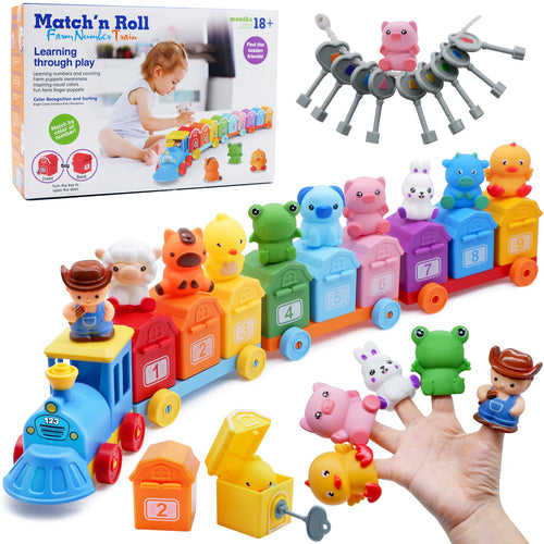 TurnNFind™ l Lock & Key Farm Train l Montessori Toy