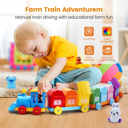 TurnNFind™ l Lock & Key Farm Train l Montessori Toy