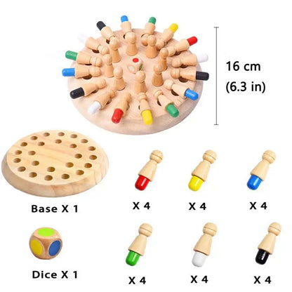 RecallPeg™ l Wooden Memory Chess Game