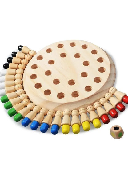 RecallPeg™ l Wooden Memory Chess Game