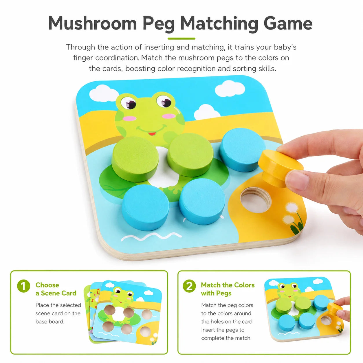 PegMatch™ l Wooden Peg Mosaic Set