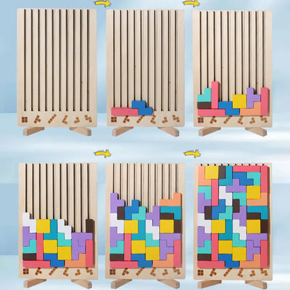 TetraSlot™ l 3D Wooden Tetris Puzzle