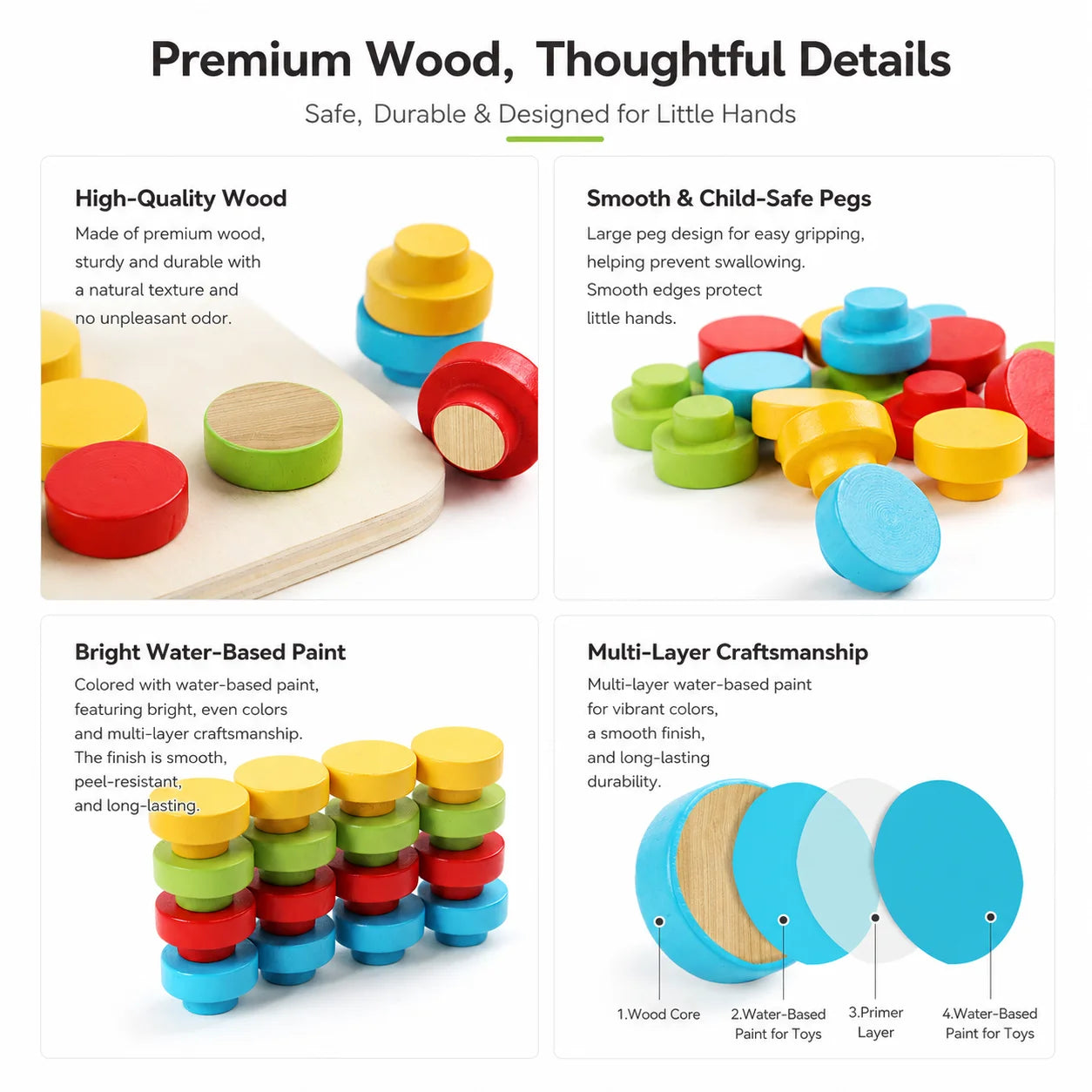 PegMatch™ l Wooden Peg Mosaic Set