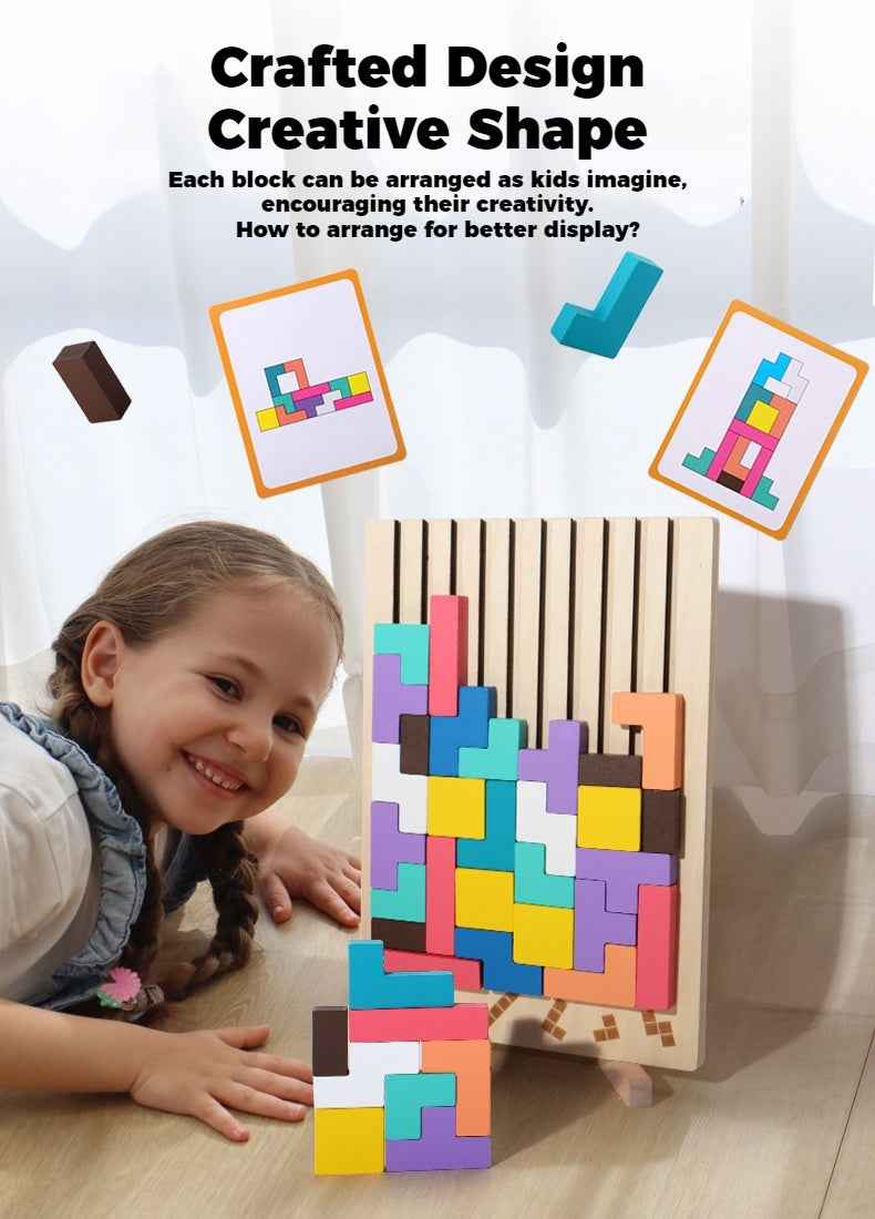 TetraSlot™ l 3D Wooden Tetris Puzzle