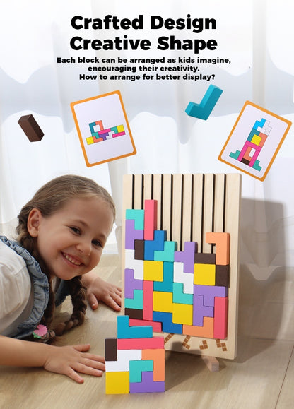 TetraSlot™ l 3D Wooden Tetris Puzzle