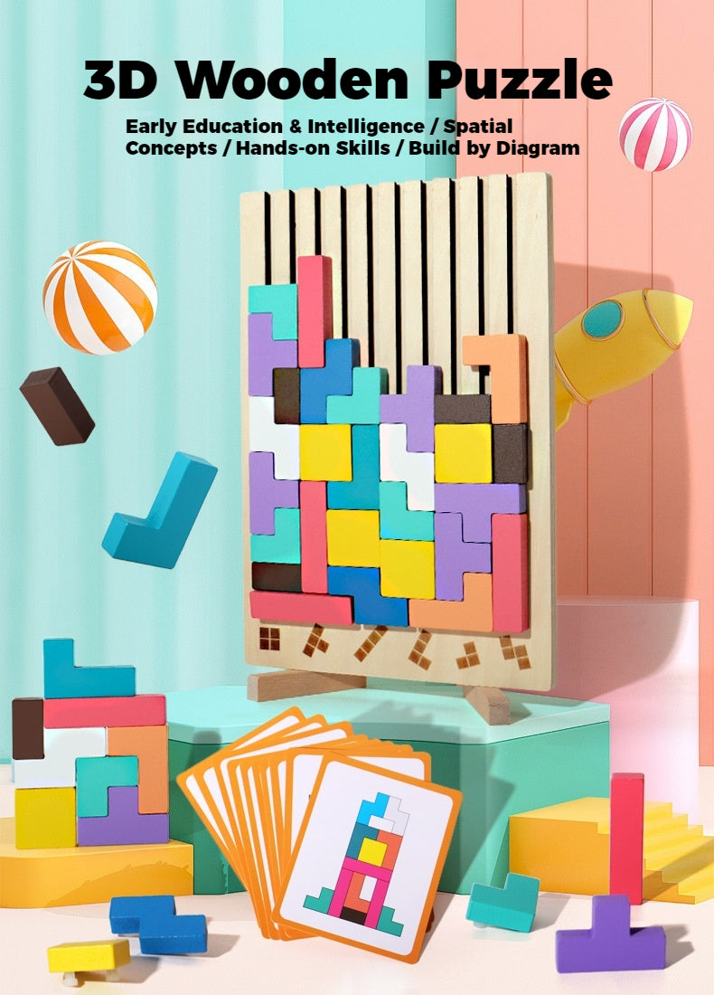 TetraSlot™ l 3D Wooden Tetris Puzzle