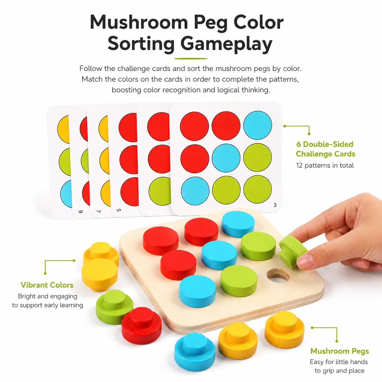 PegMatch™ l Wooden Peg Mosaic Set