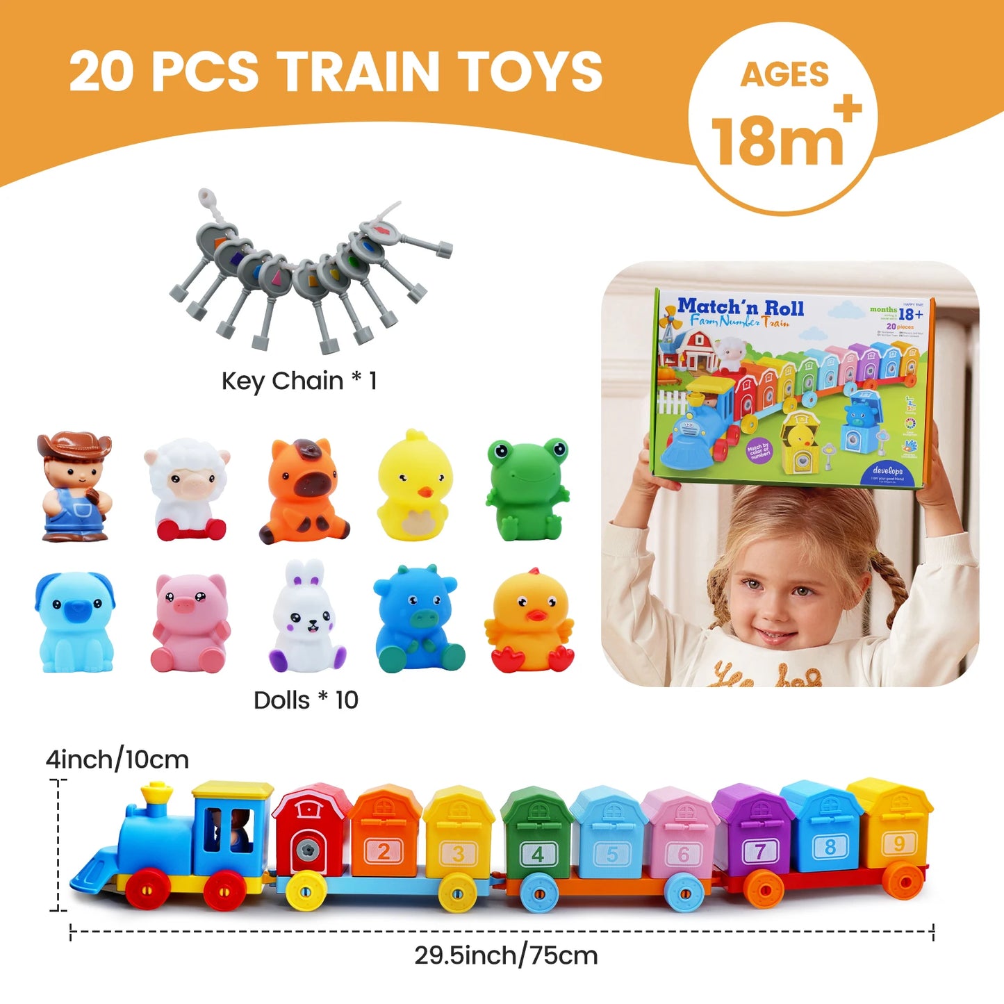 TurnNFind™ l Lock & Key Farm Train l Montessori Toy